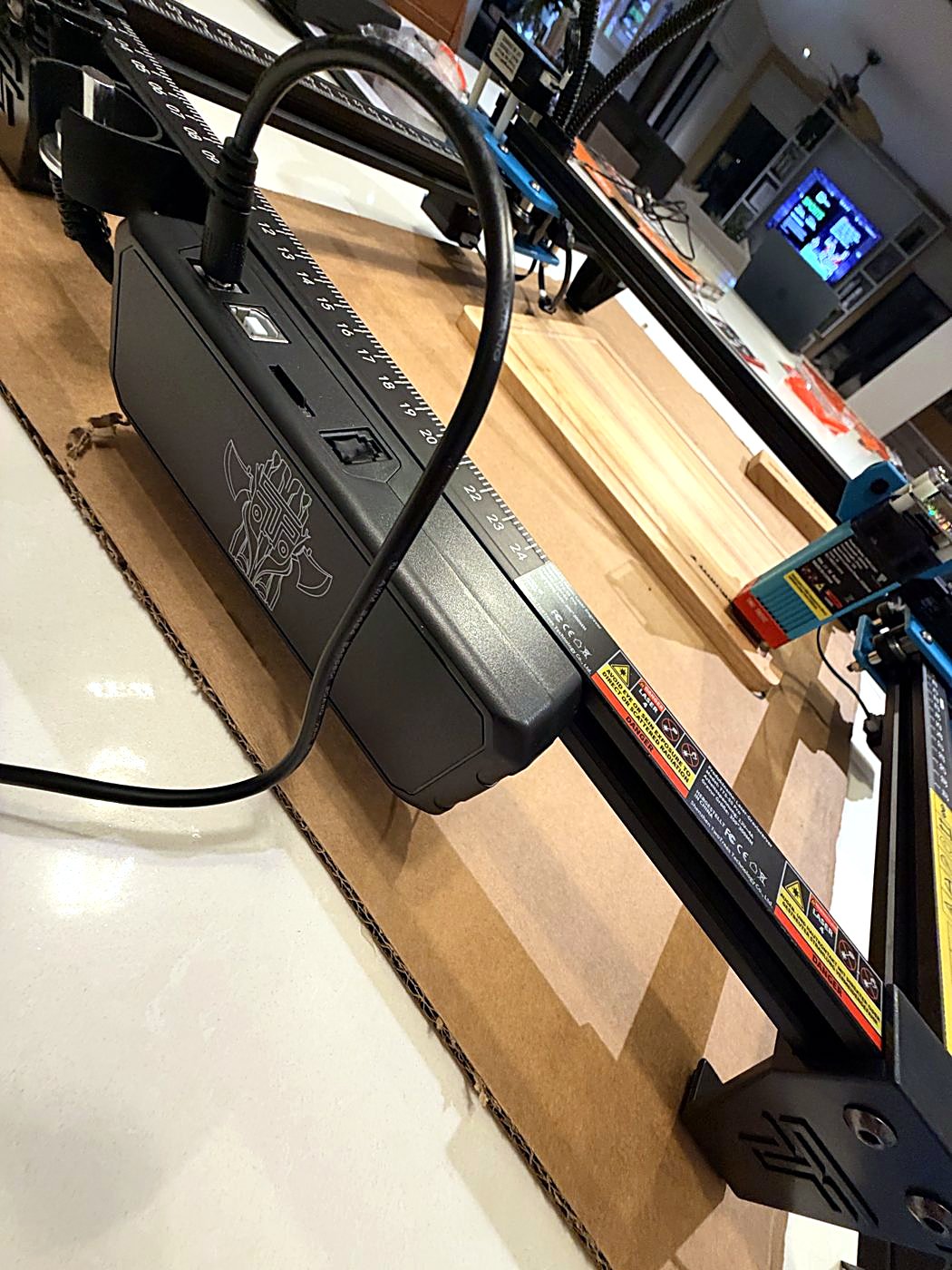 Our laser engraver at work in the Braaikis workshop